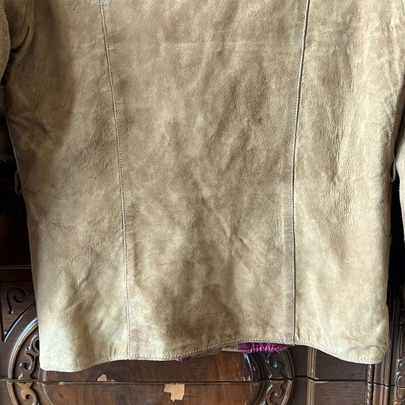 Vntg Boho 70’s Lady California tan suede Penny Lane western festival jacket. - Picture 10 of 11